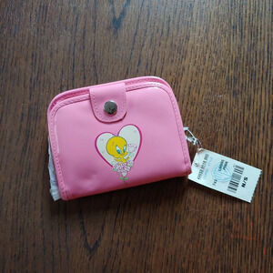 Vintage 1998 Warner Bros Studio Tweety Bird Pink Wallet NEW with Tags